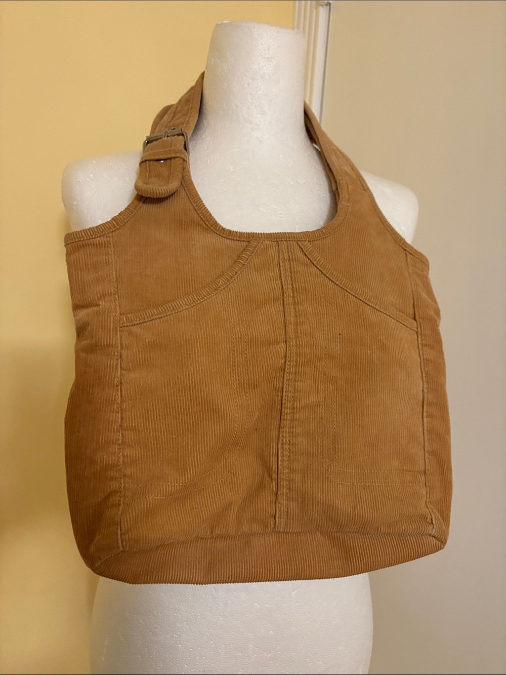 Old Navy Corduroy Halter Tote Bag in Tan